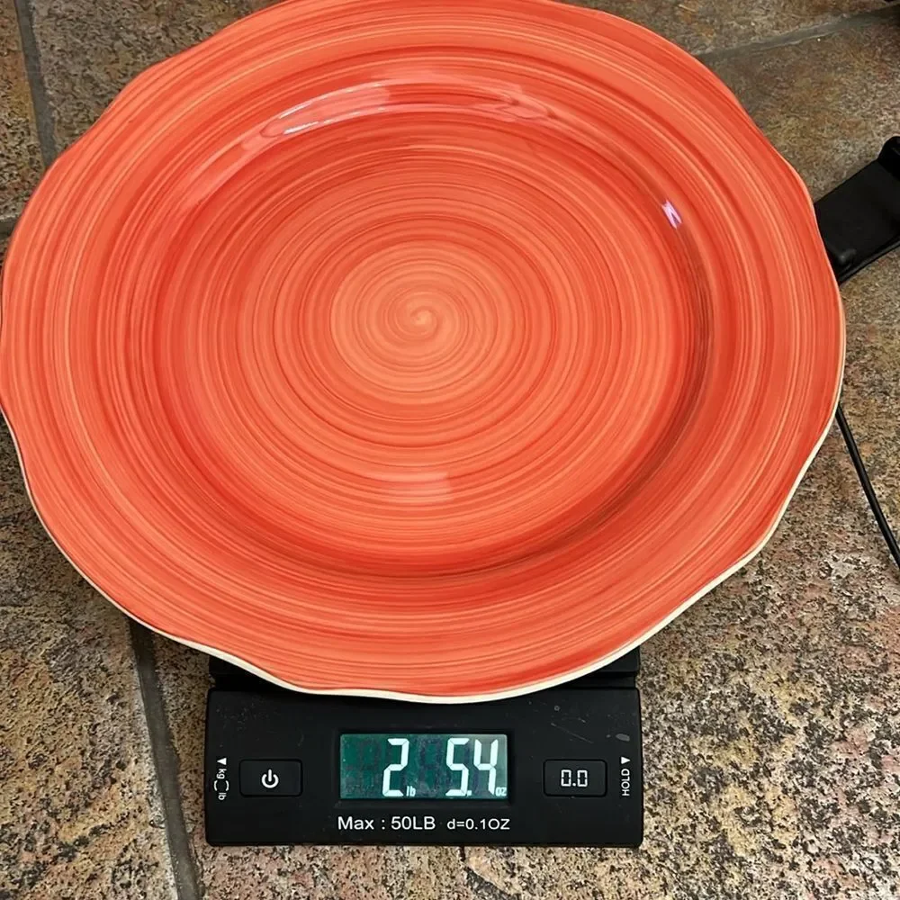 Franciscan Flora Rosa Red Charger Plate Portugal 12 In Round Scalloped Swirl